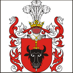 www.dziembowski.pl - Herb Pomian - odmiana Pomian III z czerwonym polem