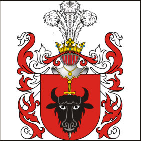 www.dziembowski.pl - Herb Pomian - odmiana Pomian III z czerwonym polem